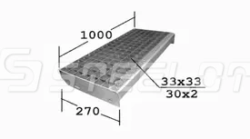 Ступени из прессованного настила P 1000х270х30х2